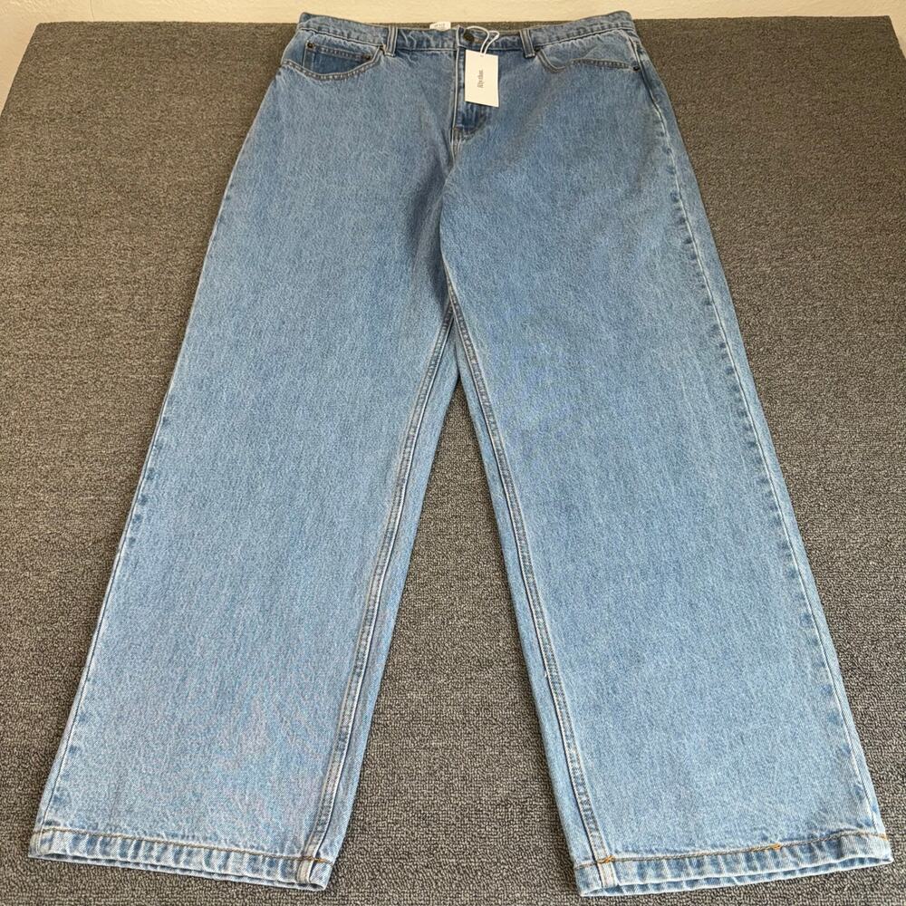 NWT Rhythm. Essential Jean Loose Fit Wide Leg Size 36 Medium Wash Streetwear NEW